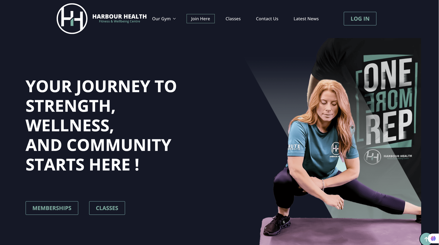 Harbour Health Peterhead gym website designed by BCreativ