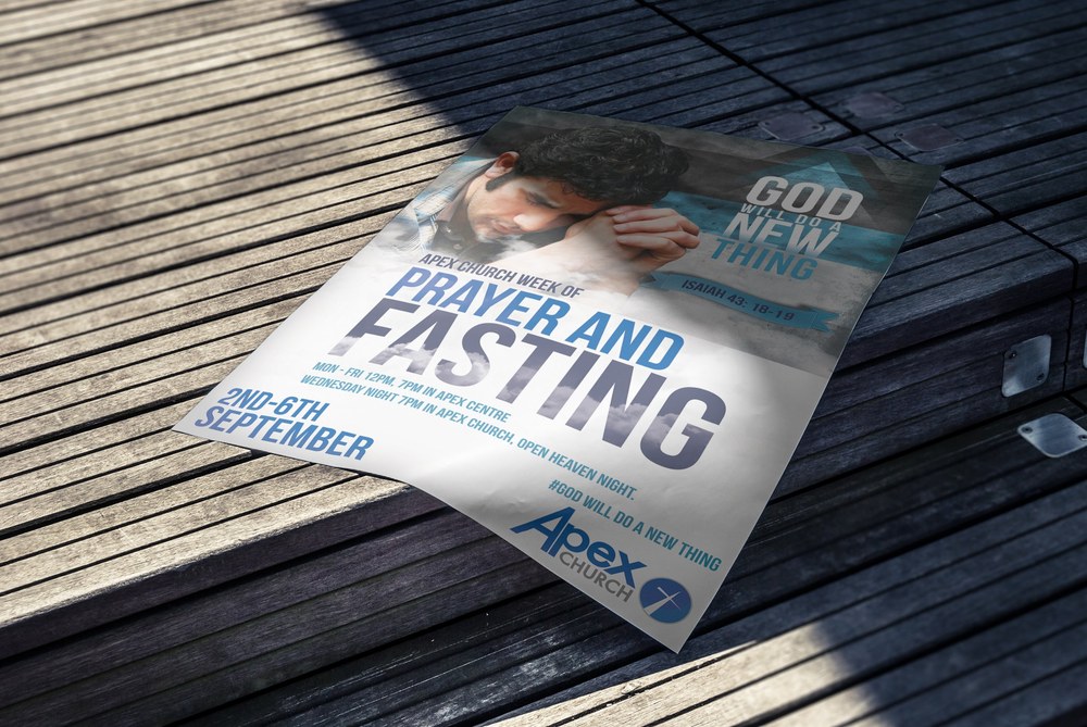 God Will Do A New Thing - Apex Church Week of Prayer and Fasting poster designed by BCreativ