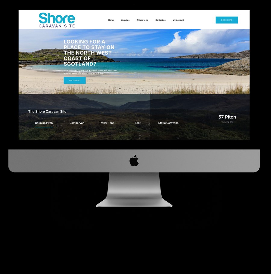 The Shore Caravan Site booking website designed by BCreativ