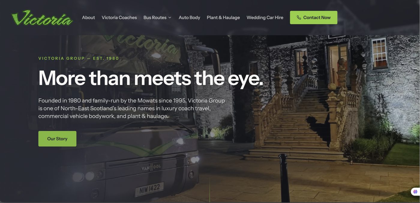 Victoria Group website designed by BCreativ