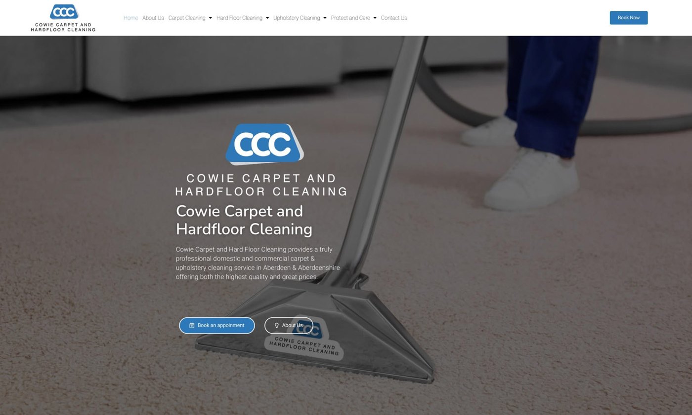 Cowie Carpet and Hardfloor Cleaning website designed by BCreativ