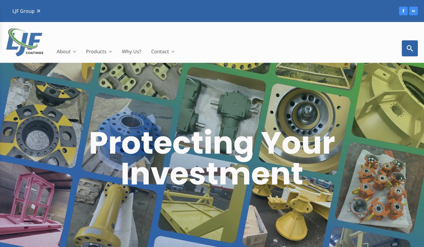 LJF Coatings Dyce powder coating website designed by BCreativ