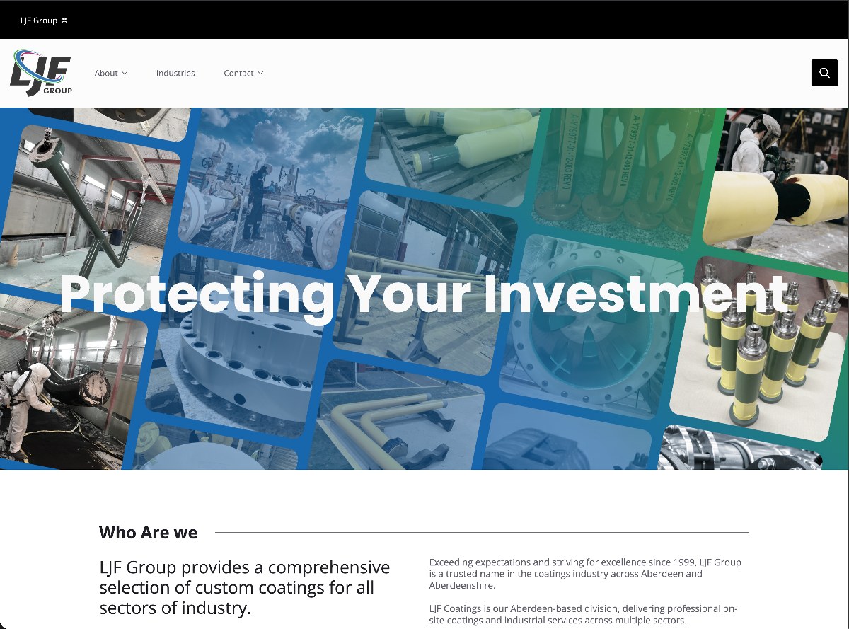 LJF Group corporate website designed by BCreativ