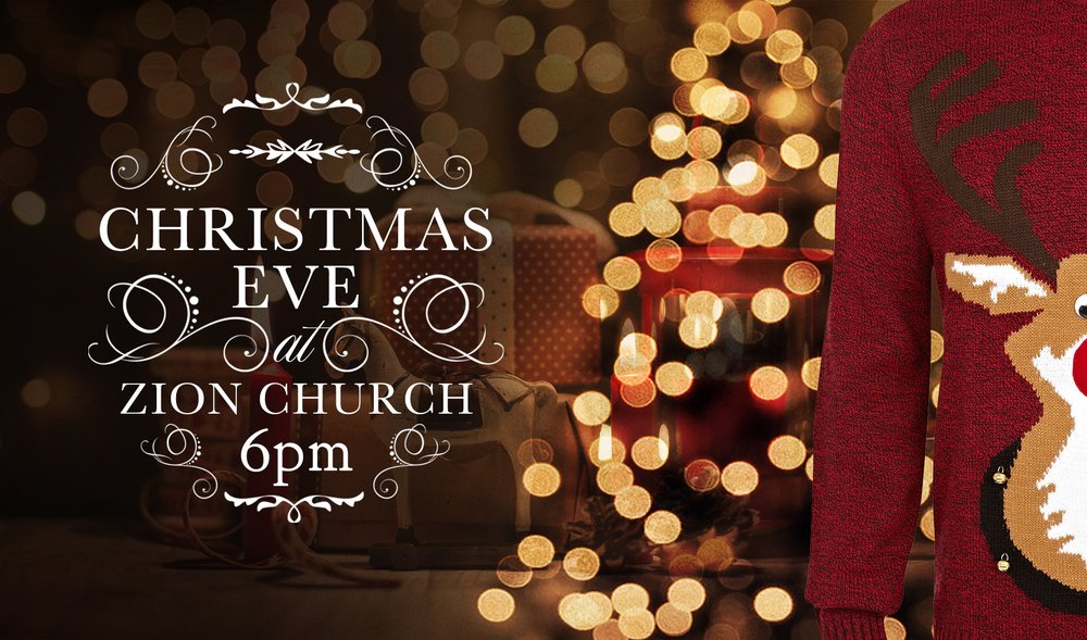 Christmas Eve at Zion Church event graphic designed by BCreativ